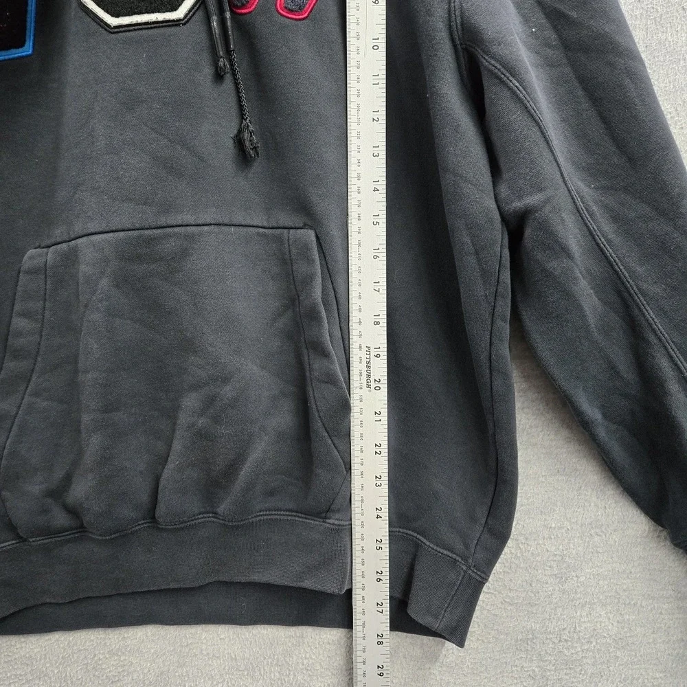 Nike Men Hoodie S Black NWS Embroidery Graphic Print Fleece READ